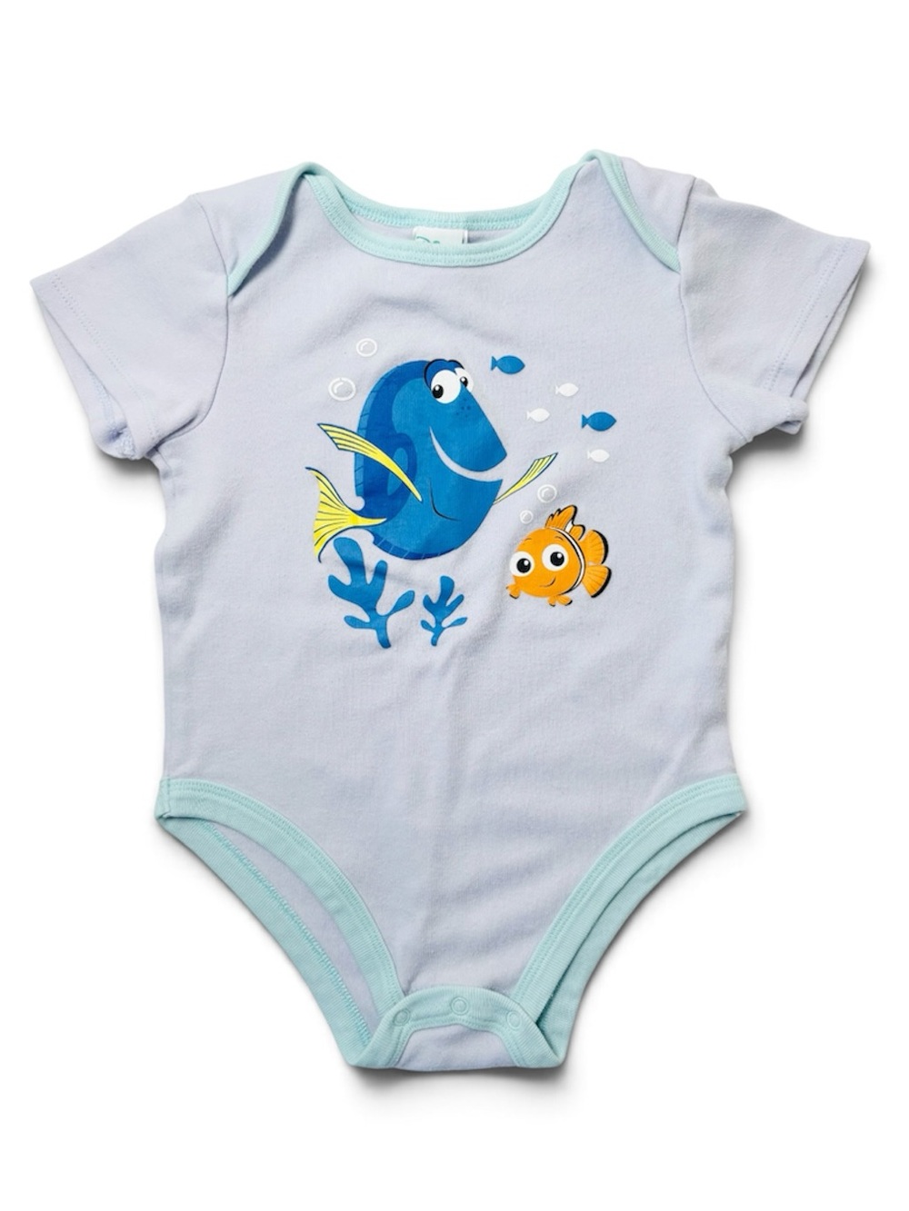 Disney Baby Pixar Finding Nemo Dory Ice Blue Mint Trim Bodysuit 24M